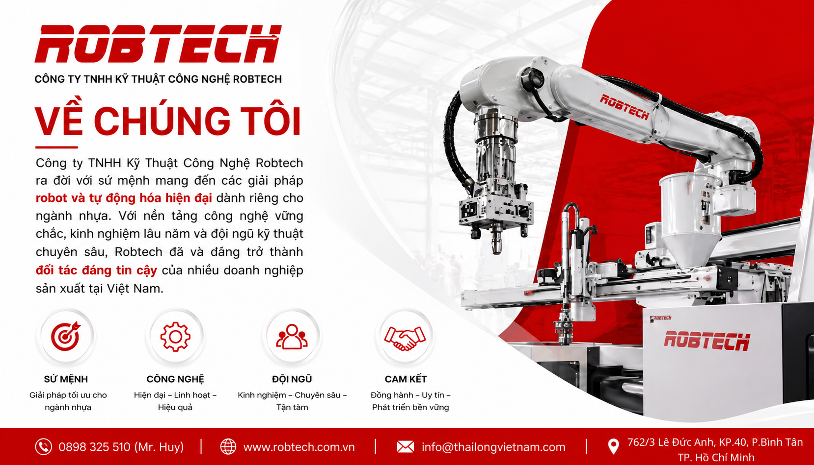 Giới Thiệu Robtech – Giải Pháp Robot Công Nghiệp & Tự Động Hóa Ngành Nhựa